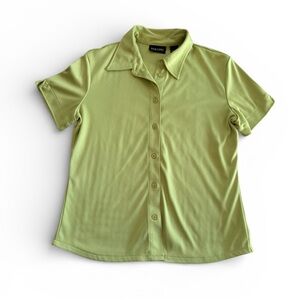 New York & Company Light Green Button-Down Shirt
